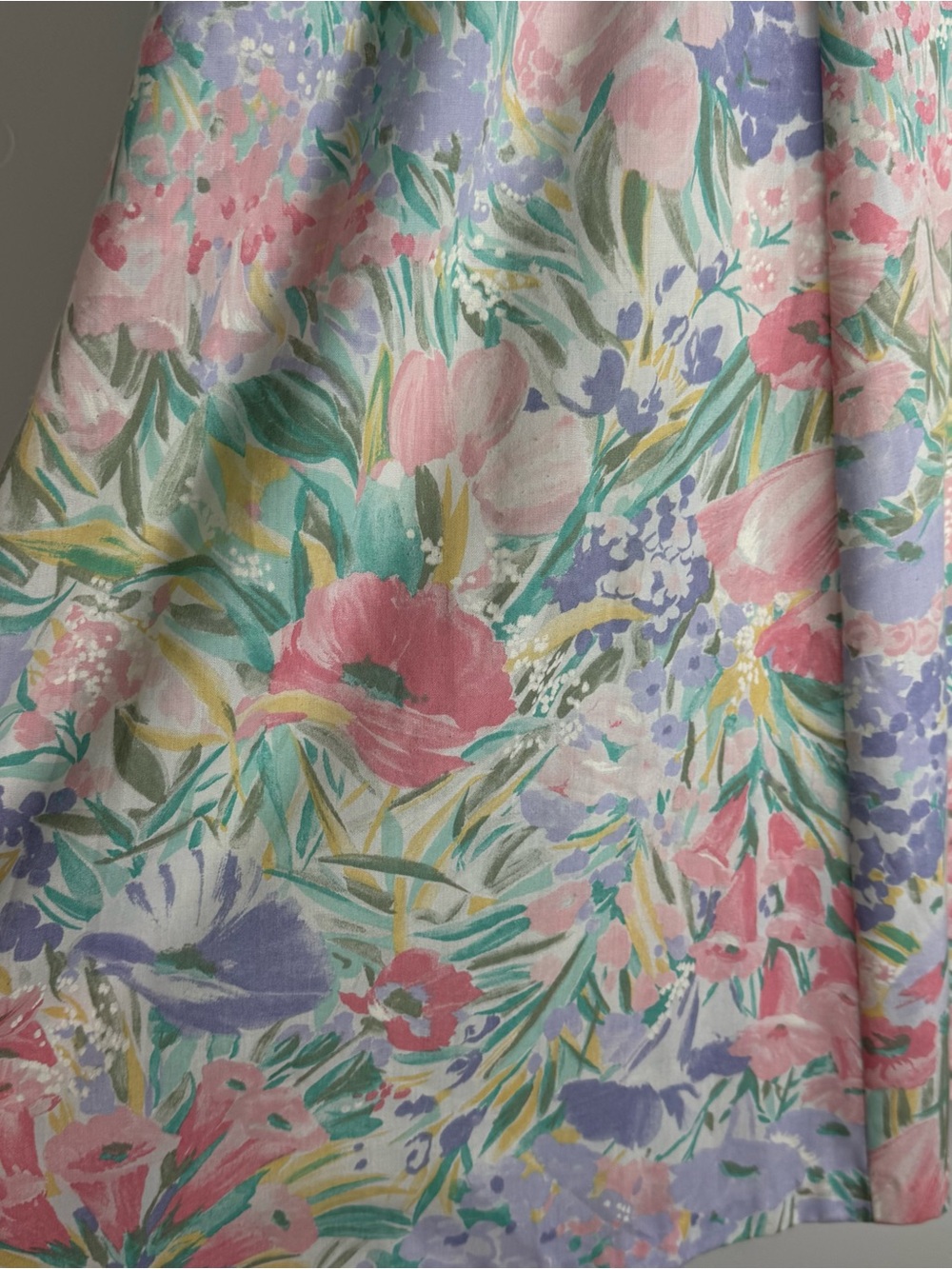 Alfred Dunner Vintage 90s Pastel Floral Watercolor Midi Skirt Cottagecore Sz 16 - Picture 2 of 9